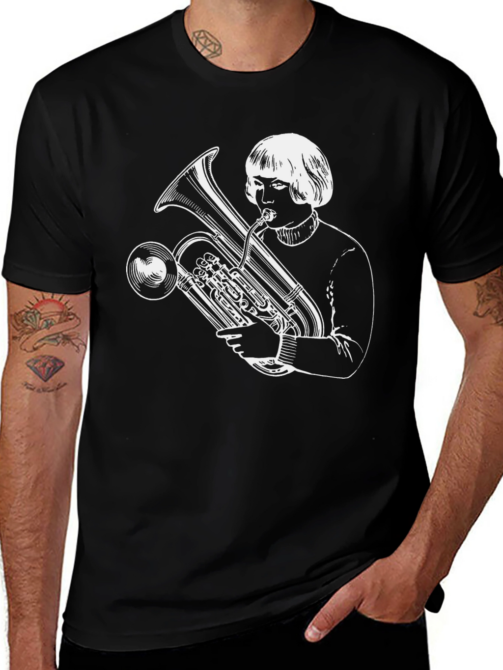 Tuba Player Graphic Tee - Unique Band Shirt