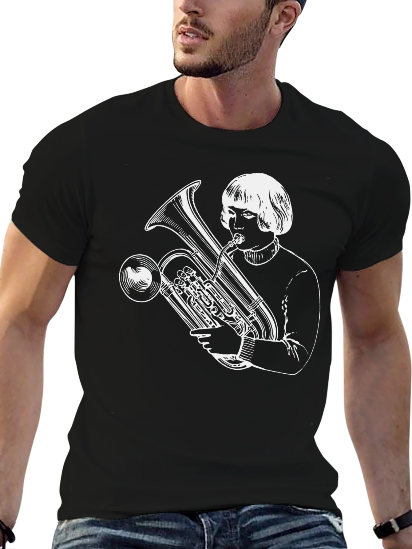 Tuba Player Graphic Tee - Unique Band Shirt