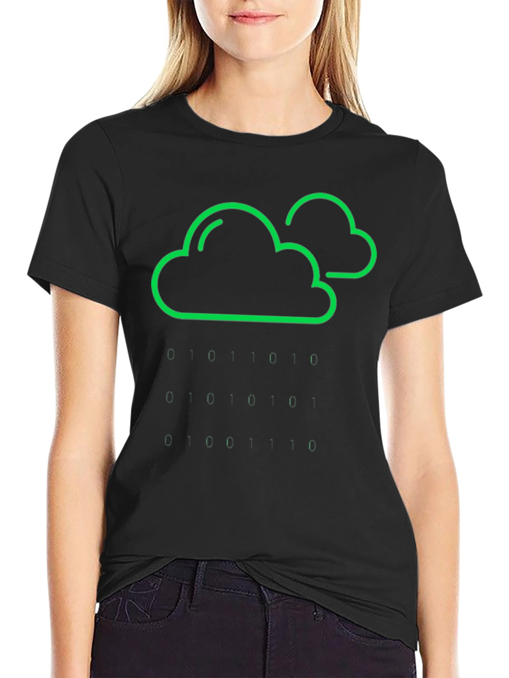 Cloud & Raindrop Graphic Tee - Black