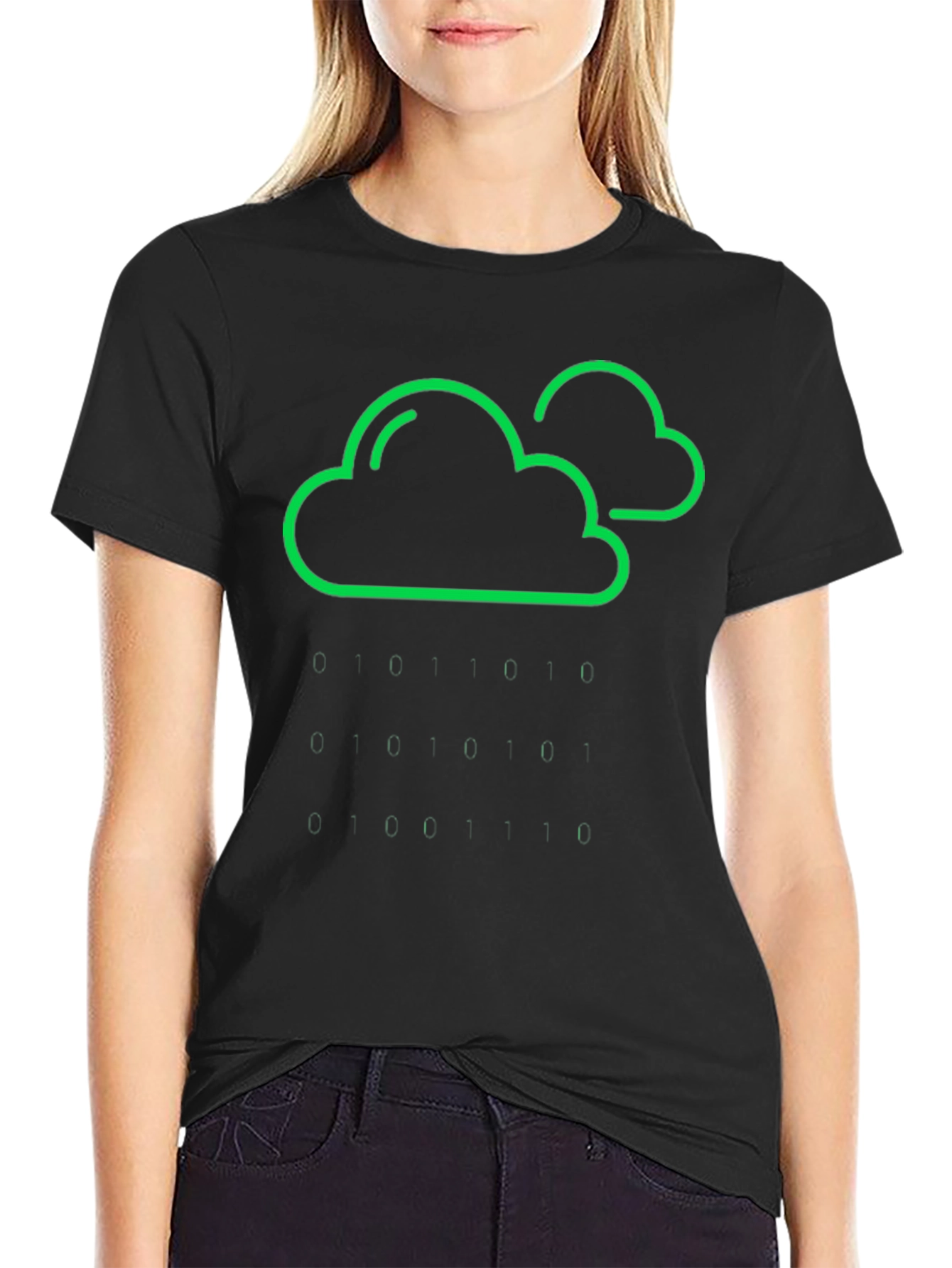 Cloud & Raindrop Graphic Tee - Black