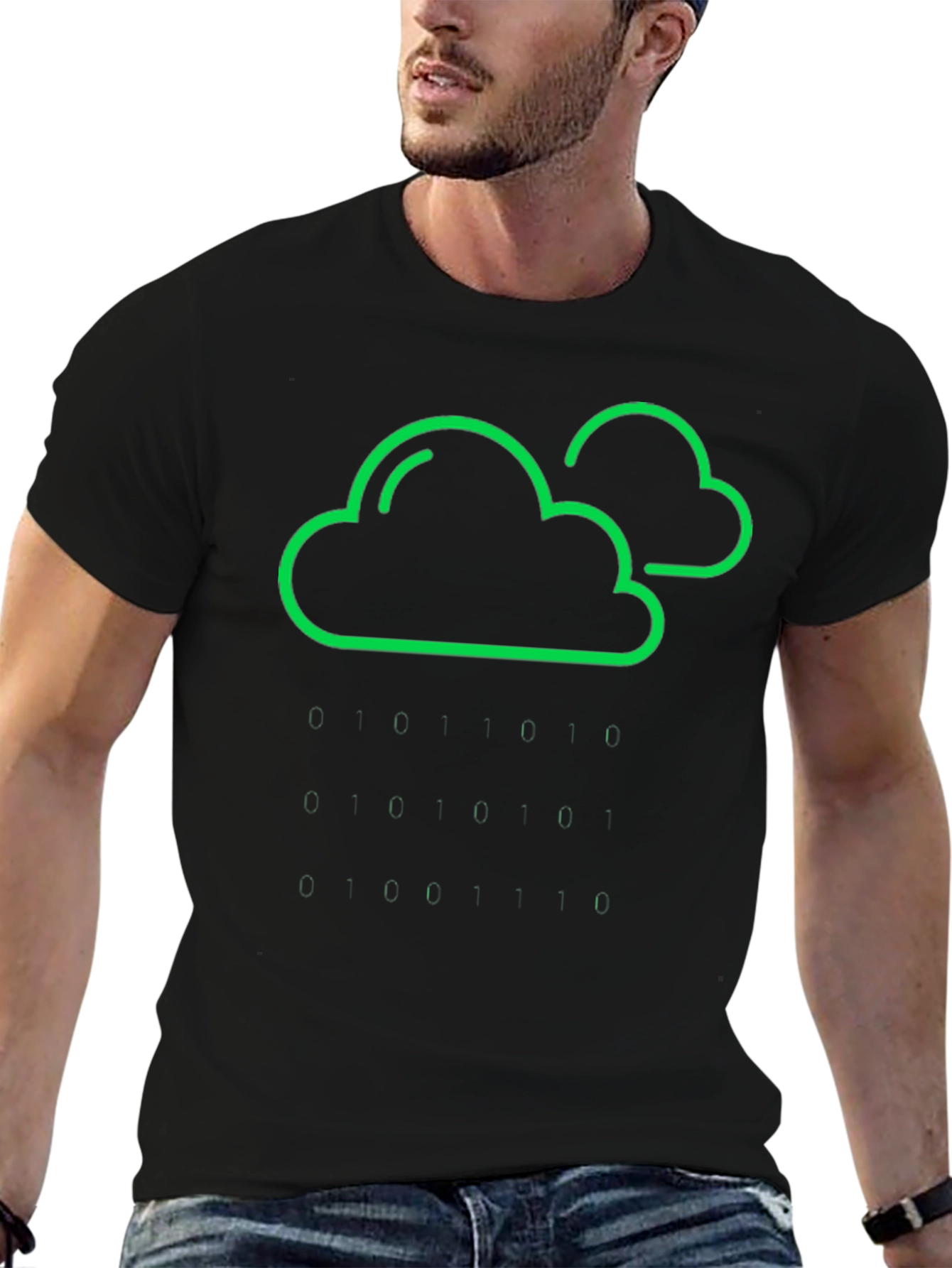 Cloud & Raindrop Graphic Tee - Black