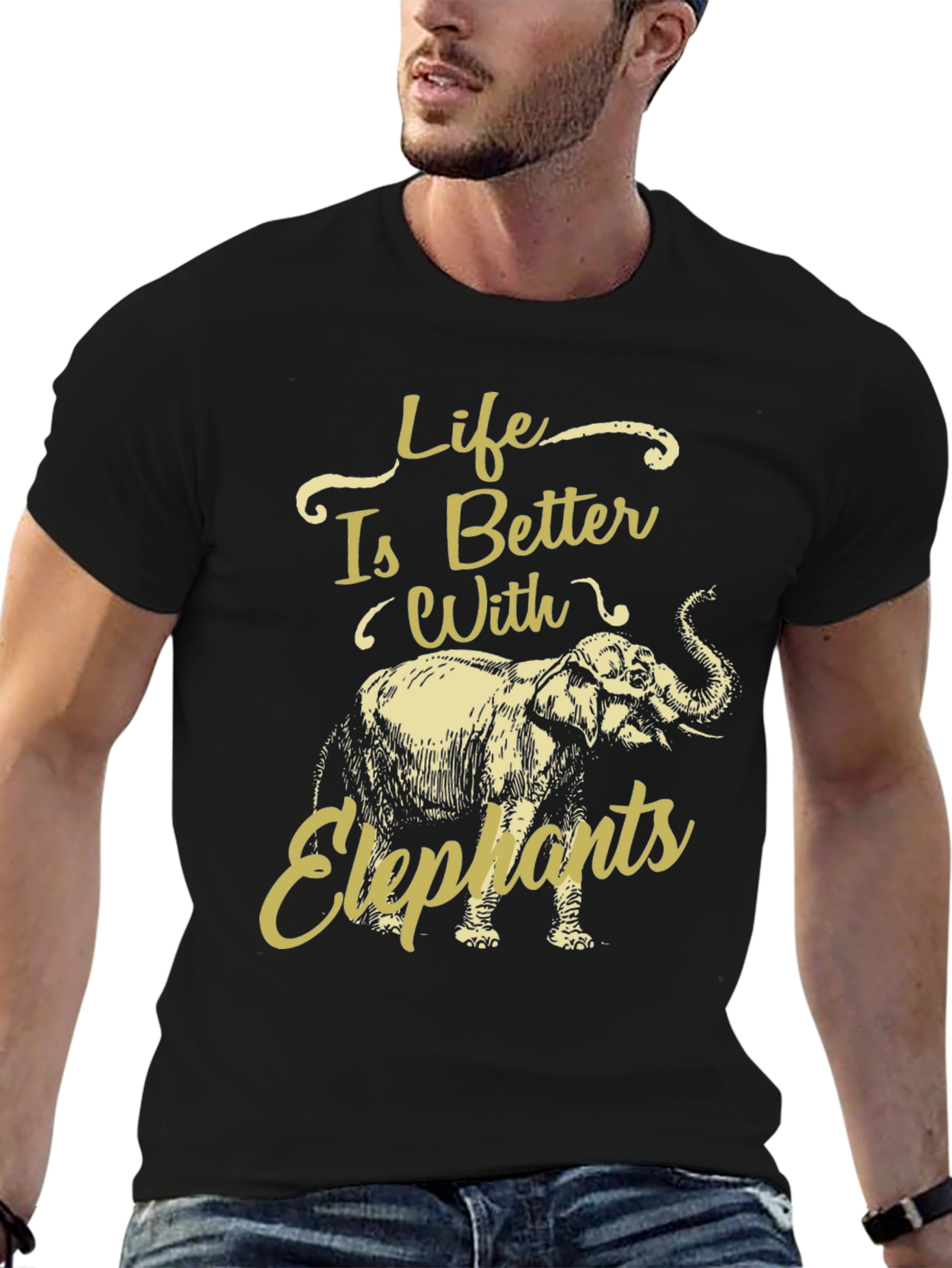 Life Is Better With Elephants Graphic Tee