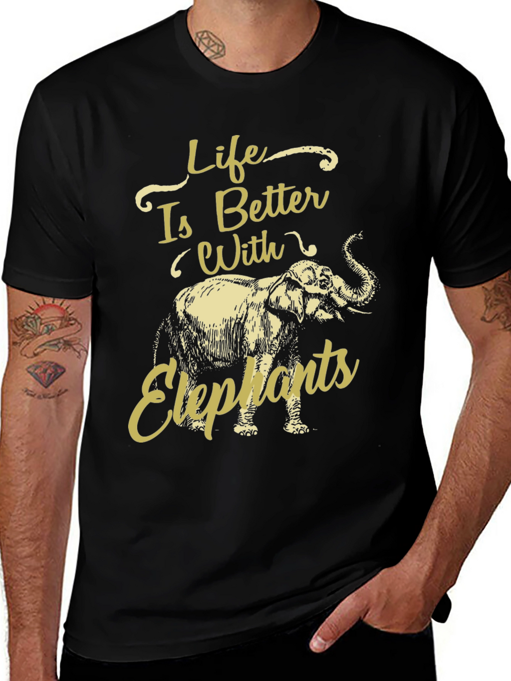 Life Is Better With Elephants Graphic Tee
