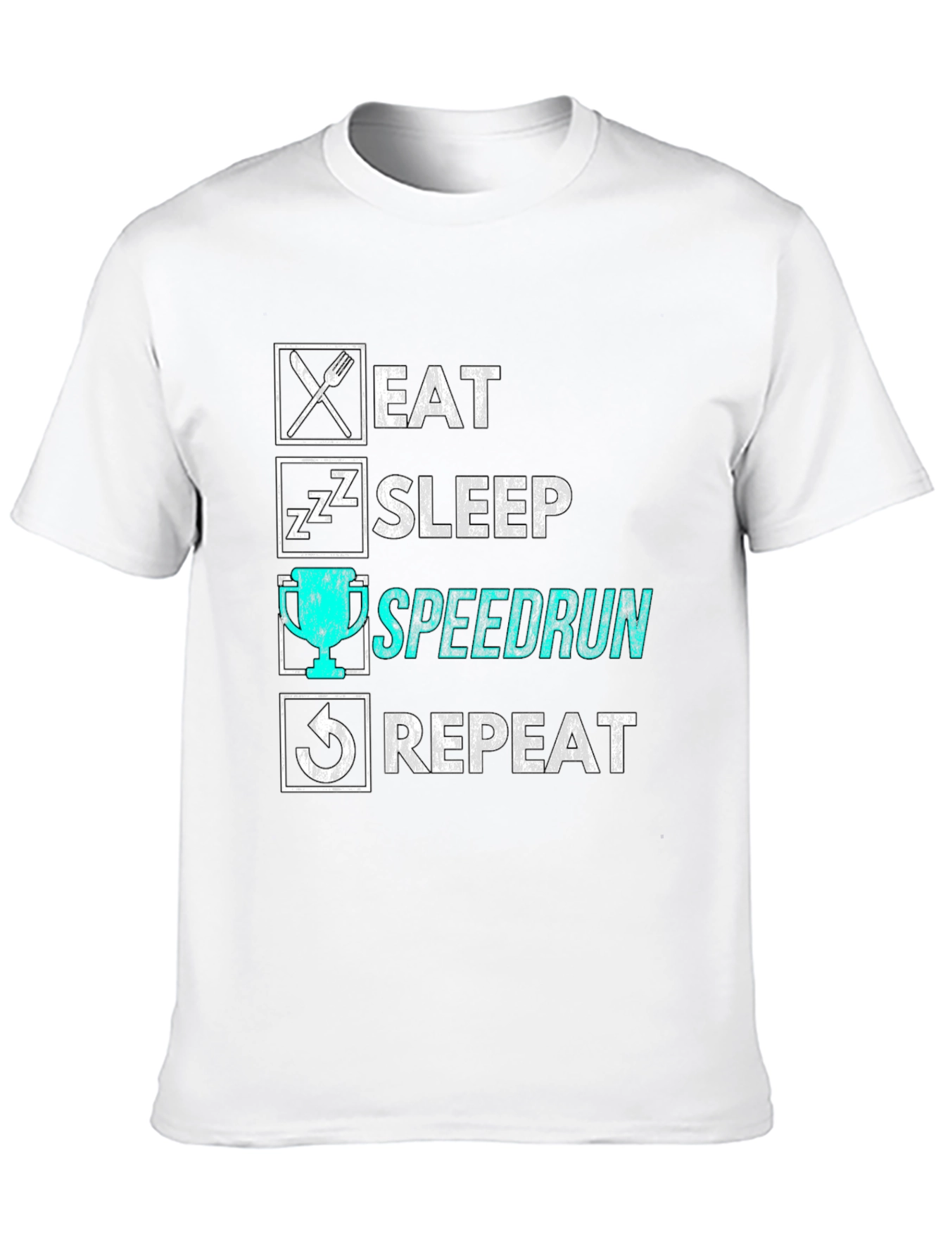 Eat Sleep Speedrun Repeat Black Graphic Tee