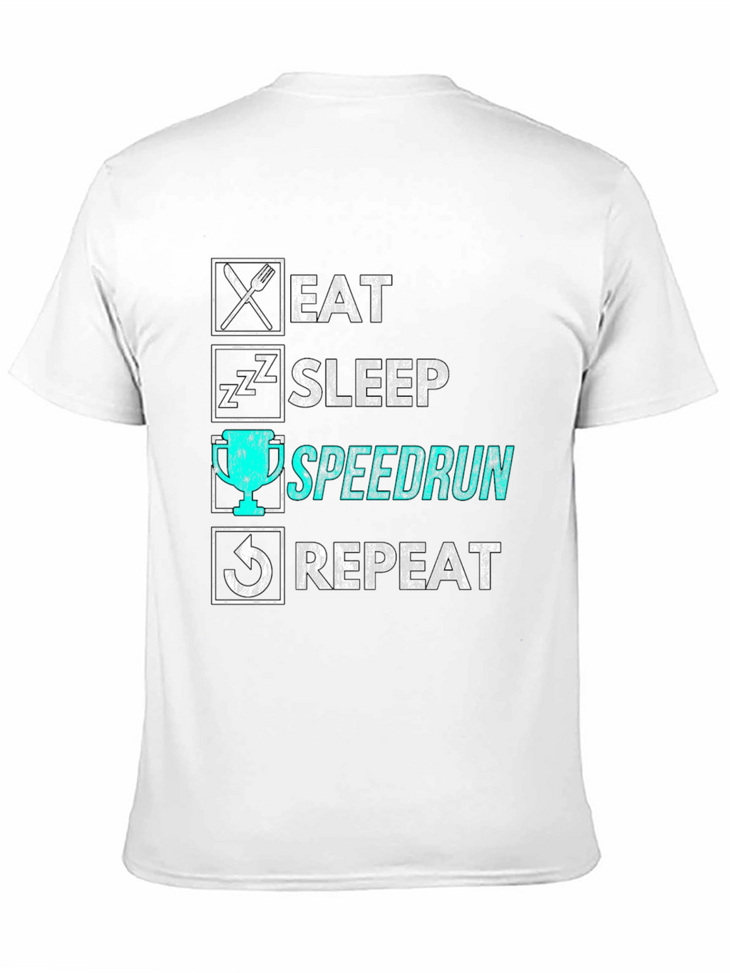 Eat Sleep Speedrun Repeat Black Graphic Tee