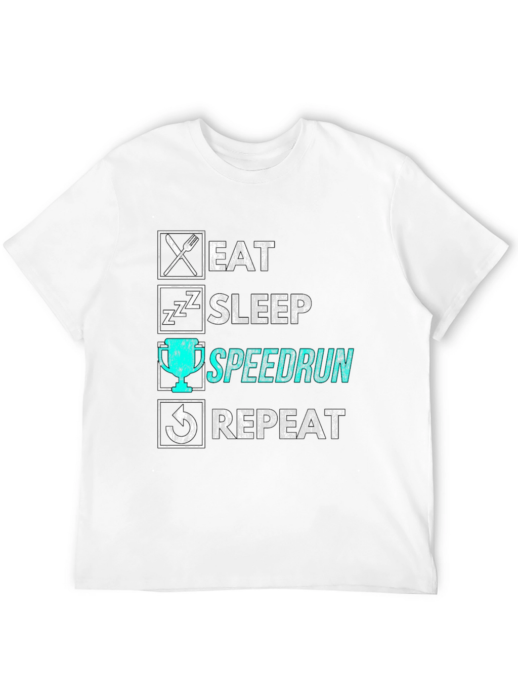 Eat Sleep Speedrun Repeat Black Graphic Tee