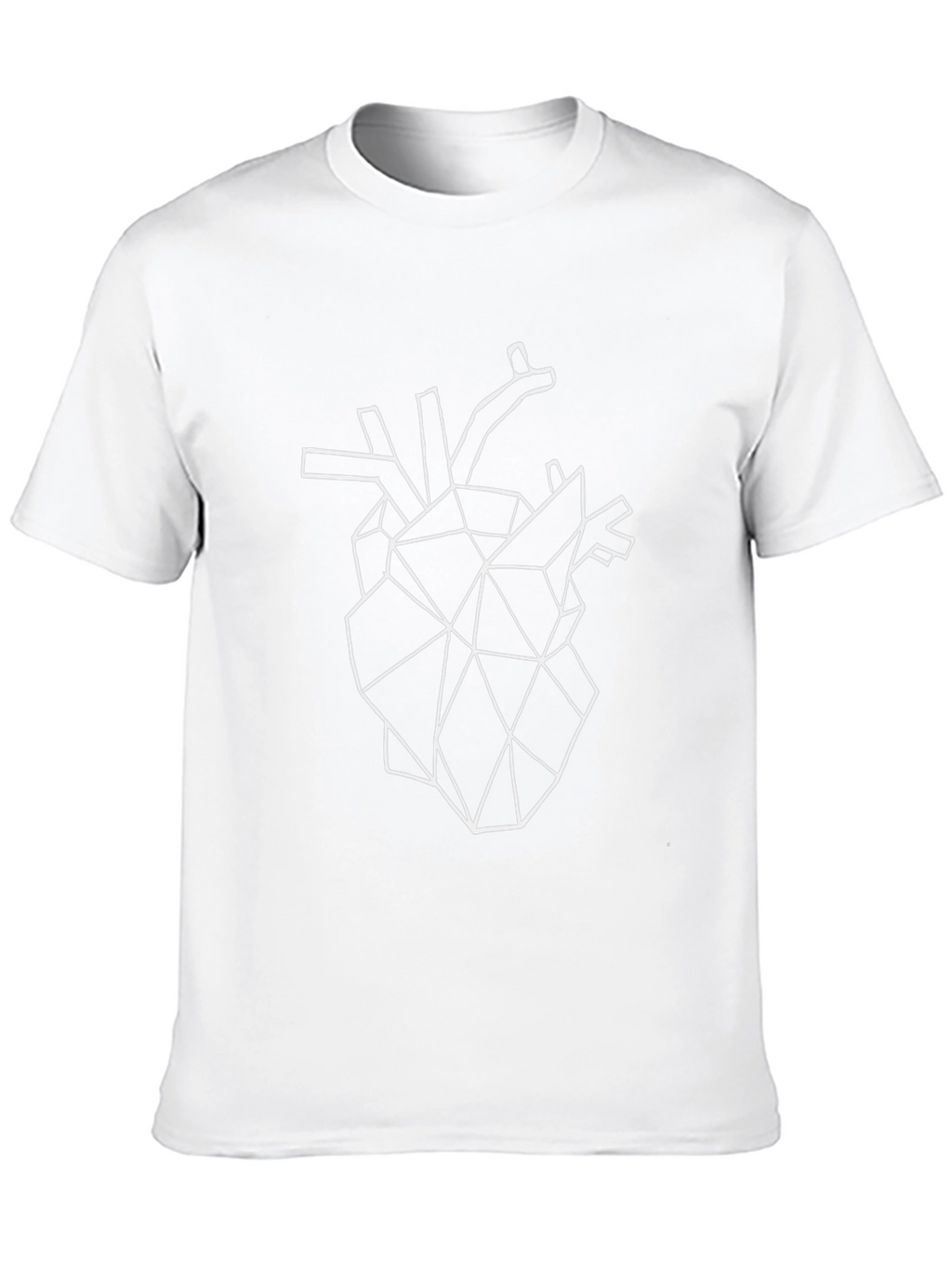 Geometric Heart Print Black T-Shirt