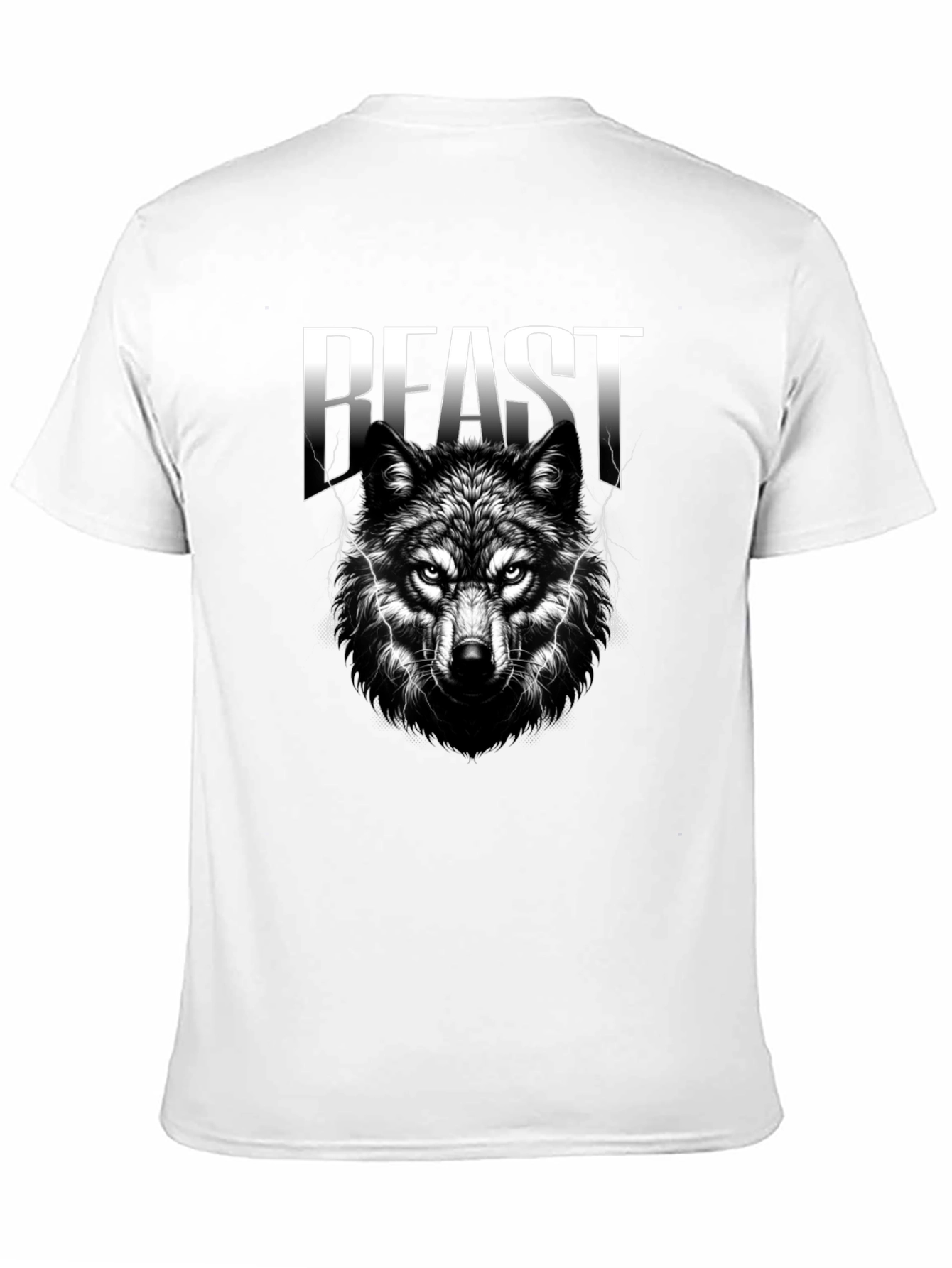 Beast Wolf Graphic Print Black T-Shirt