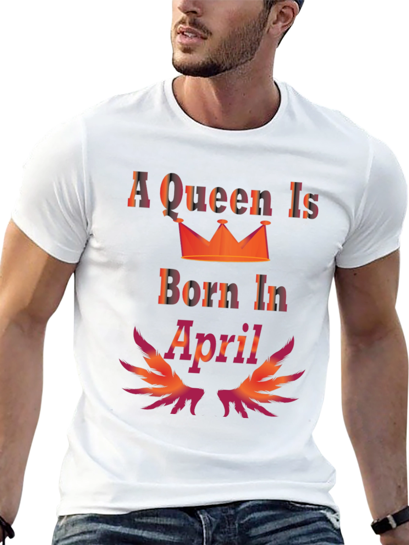 Queen Born in April Black T-Shirt
