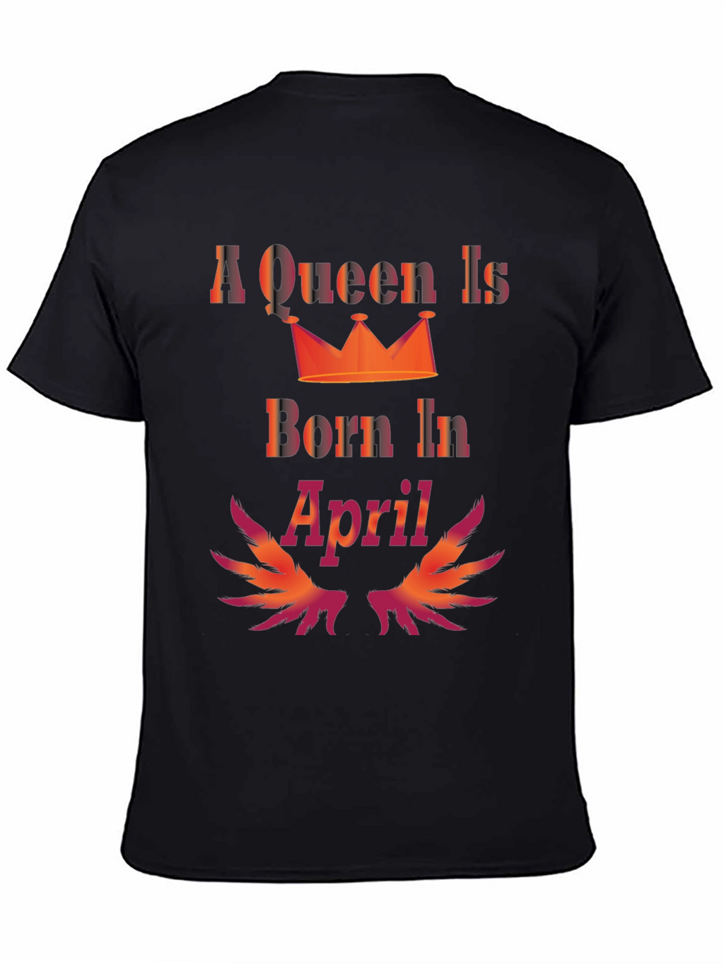 Queen Born in April Black T-Shirt