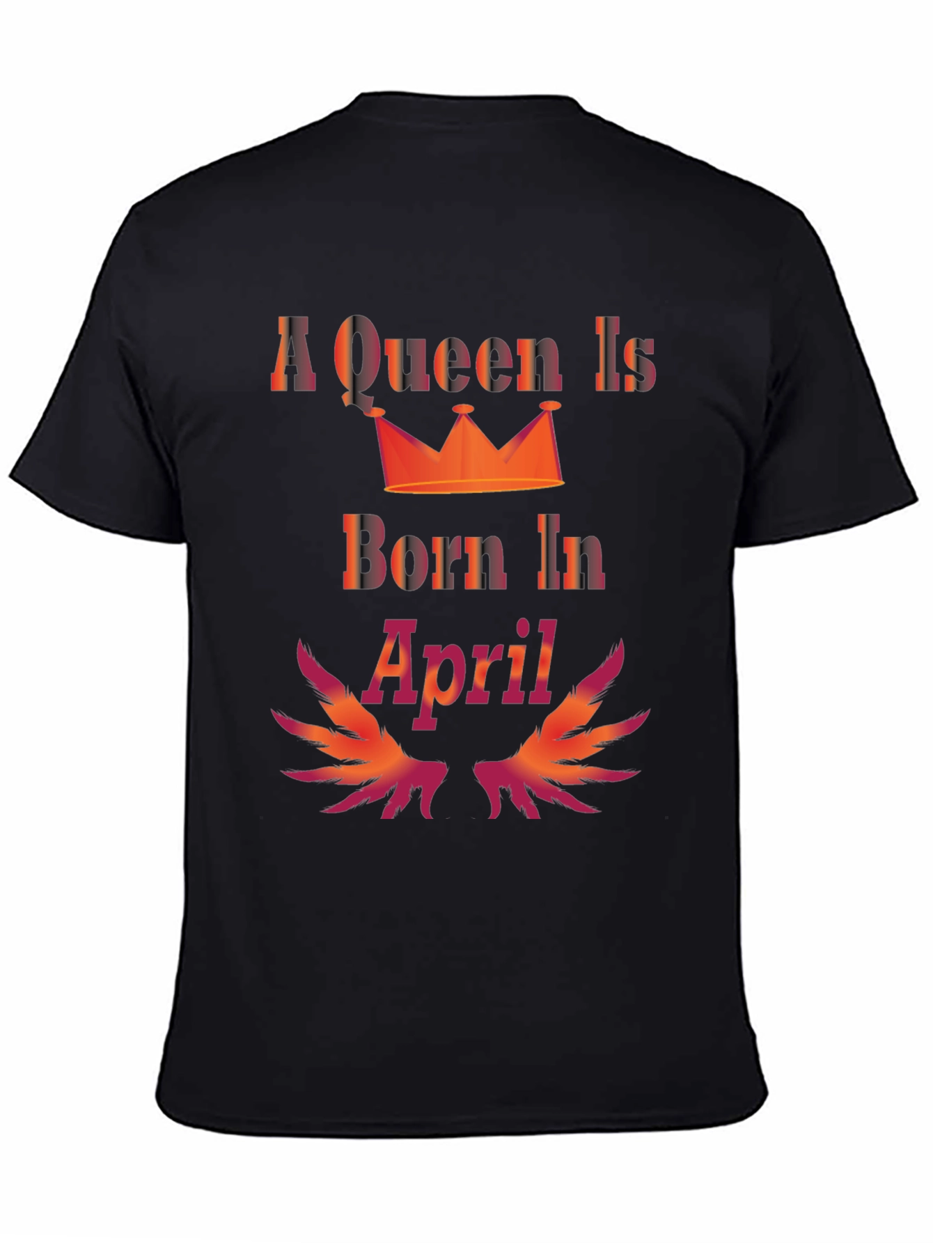 Queen Born in April Black T-Shirt