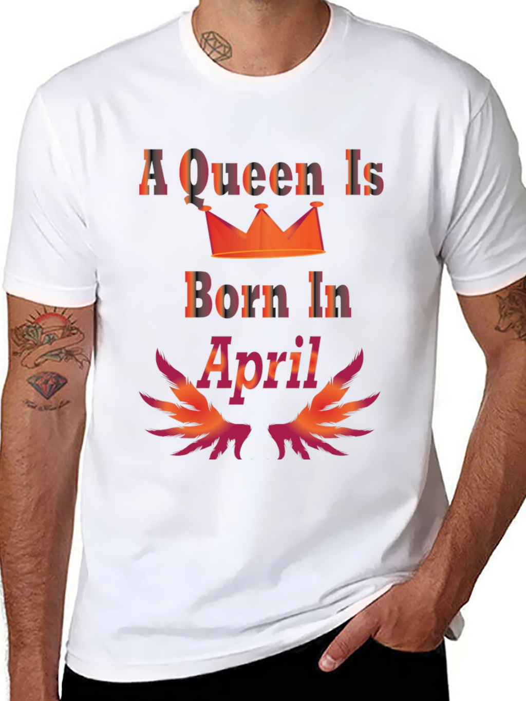 Queen Born in April Black T-Shirt