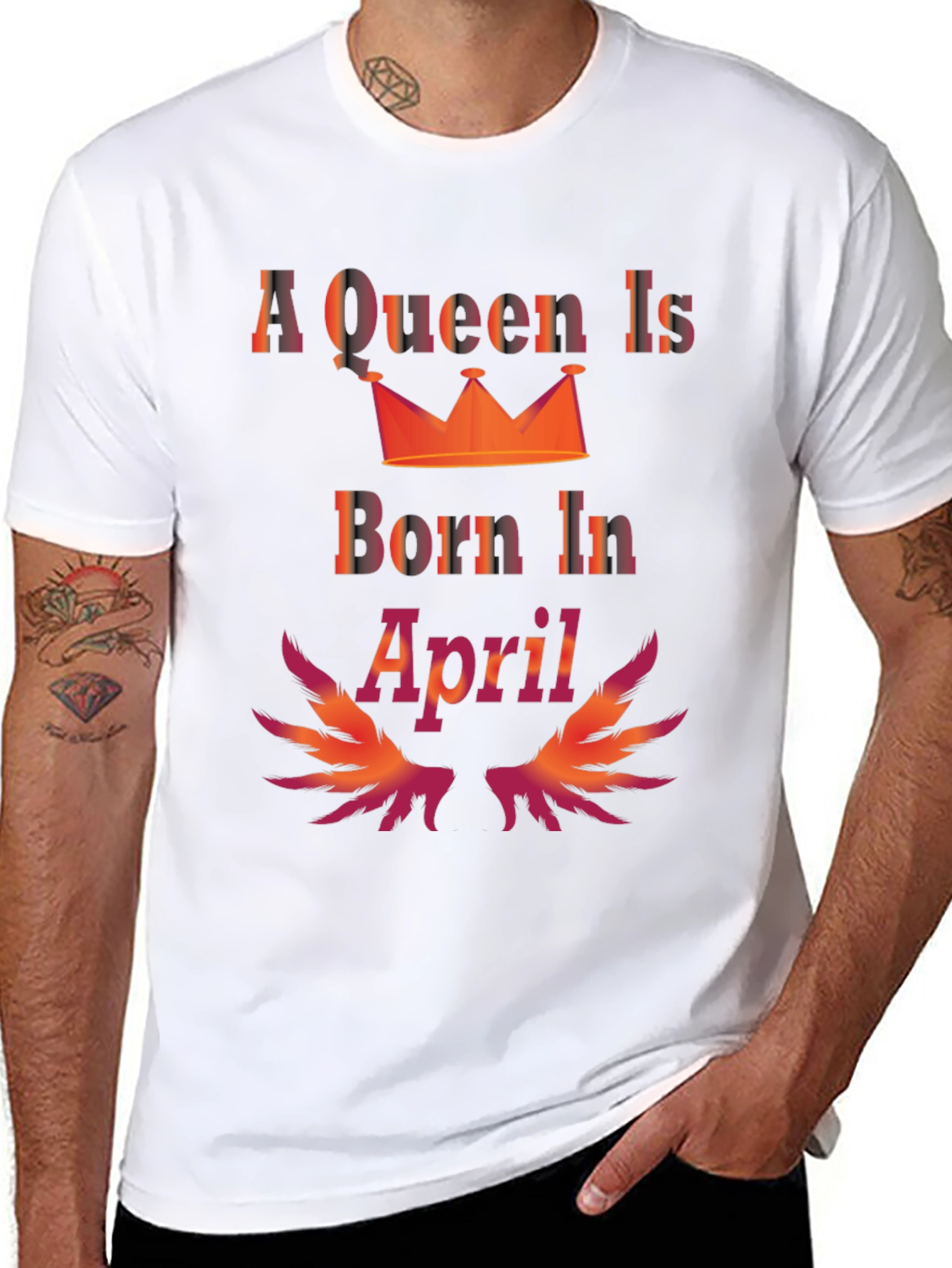 Queen Born in April Black T-Shirt