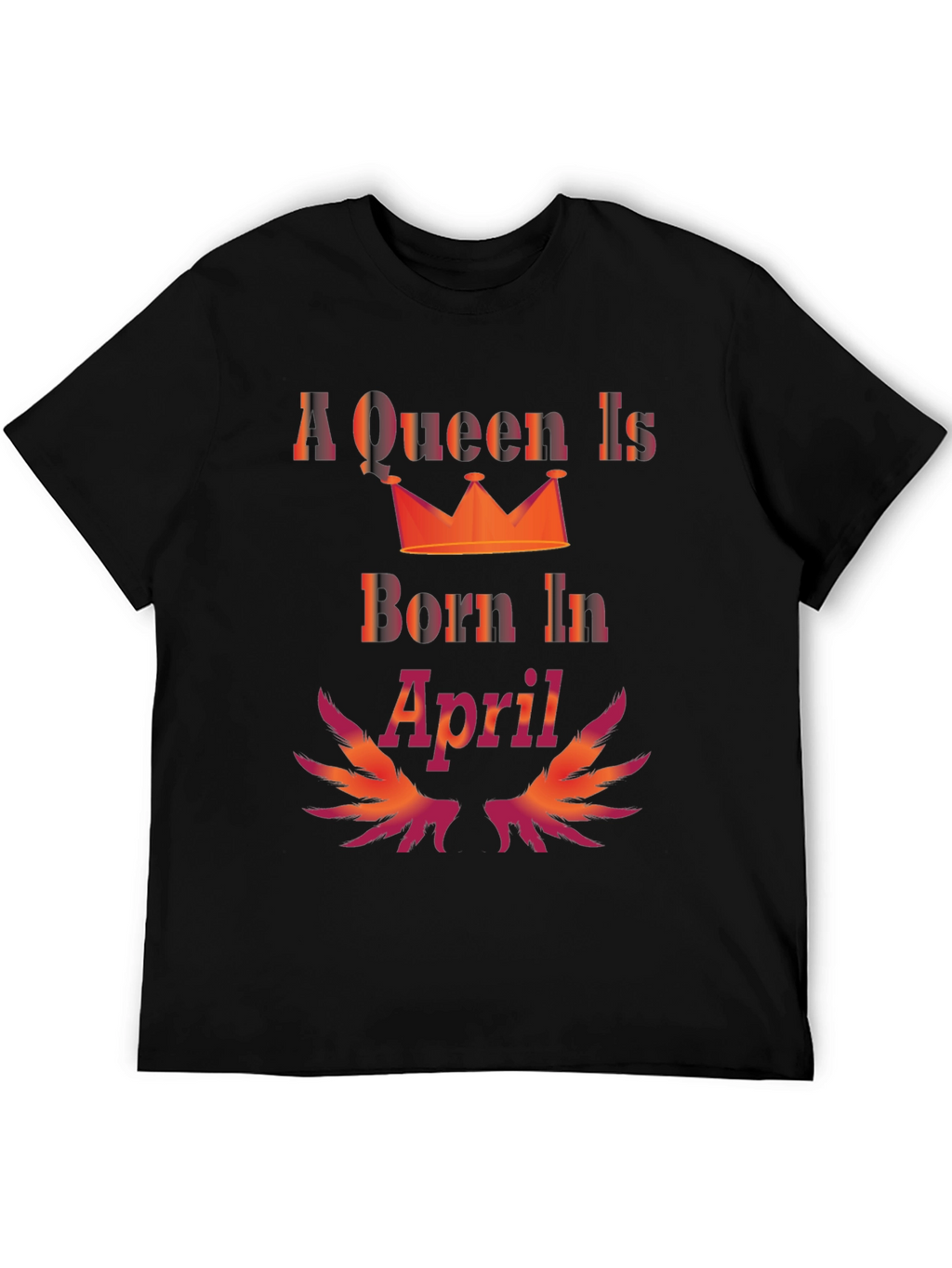 Queen Born in April Black T-Shirt