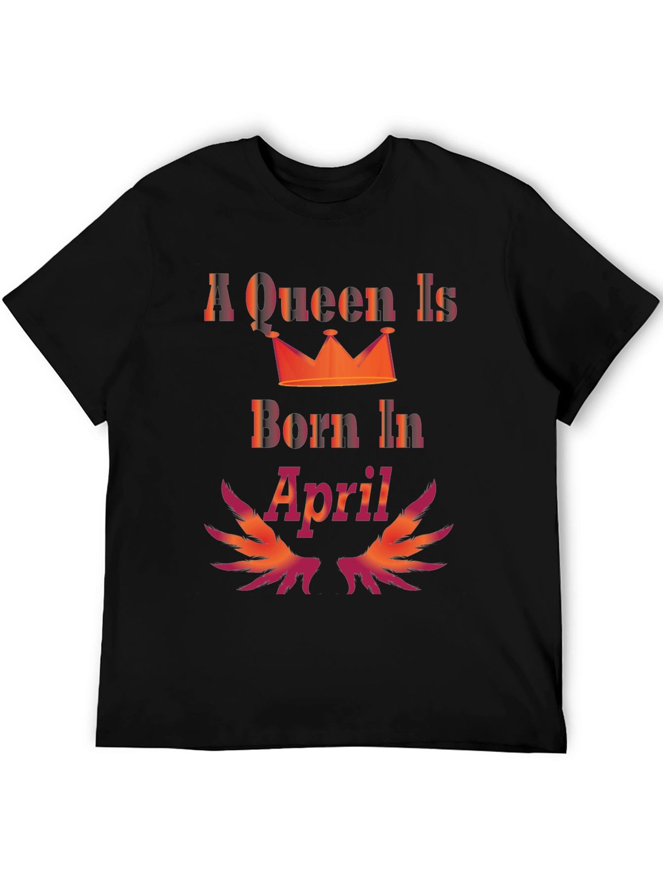 Queen Born in April Black T-Shirt