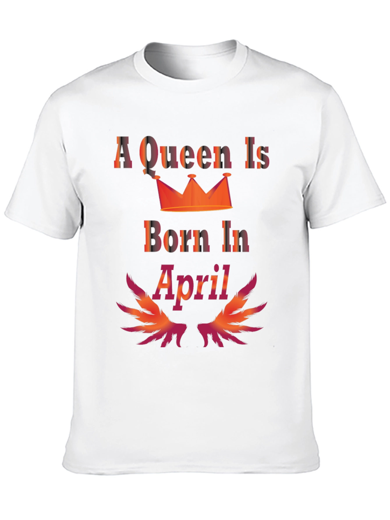 Queen Born in April Black T-Shirt
