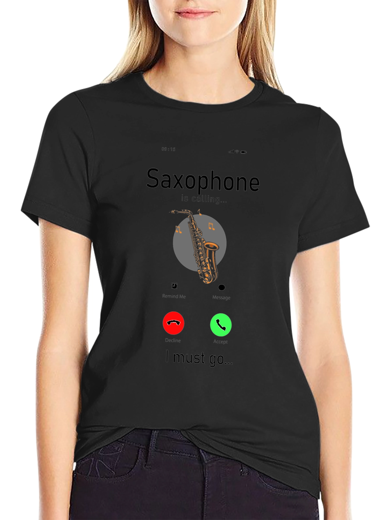 Saxophone Calling Graphic T-Shirt - Music Lover Tee