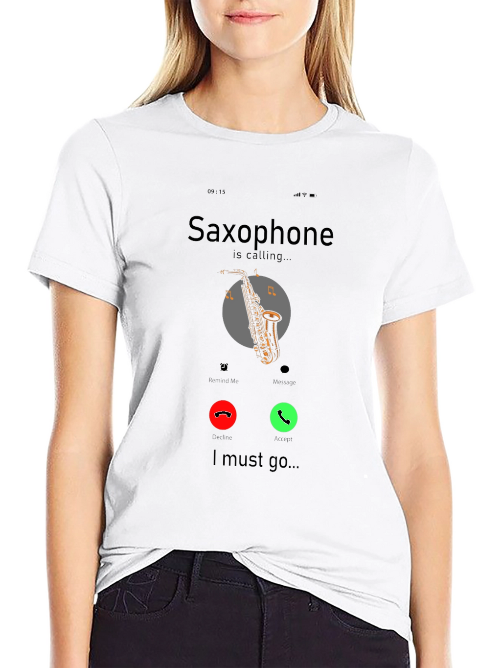 Saxophone Calling Graphic T-Shirt - Music Lover Tee