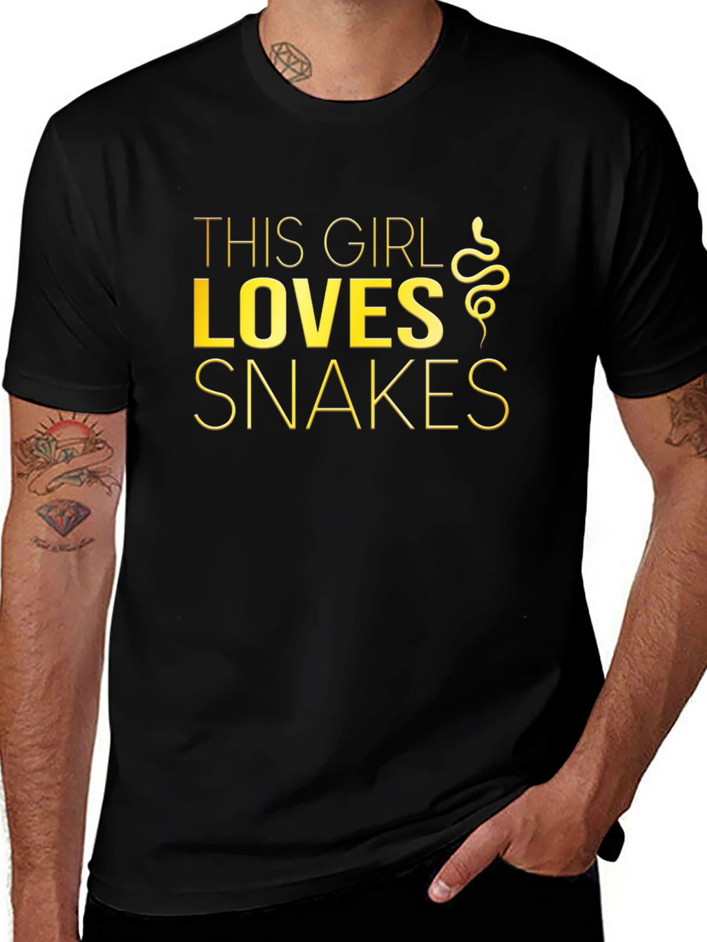 This Girl Loves Snakes T-Shirt - Black