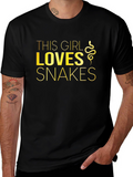 This Girl Loves Snakes T-Shirt - Black
