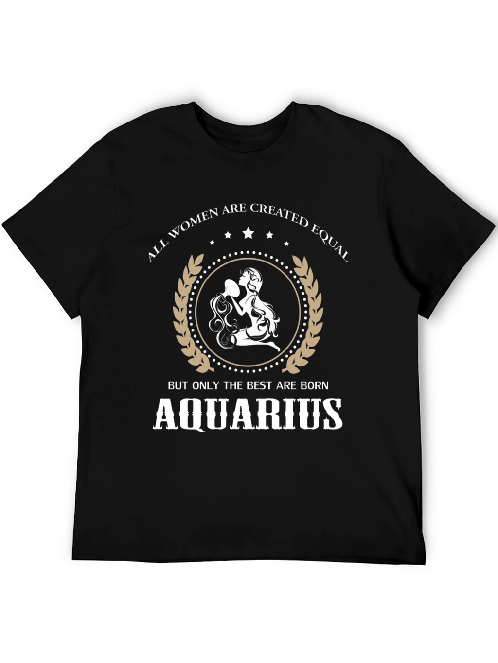 Aquarius Zodiac Womens Graphic Tee - Black