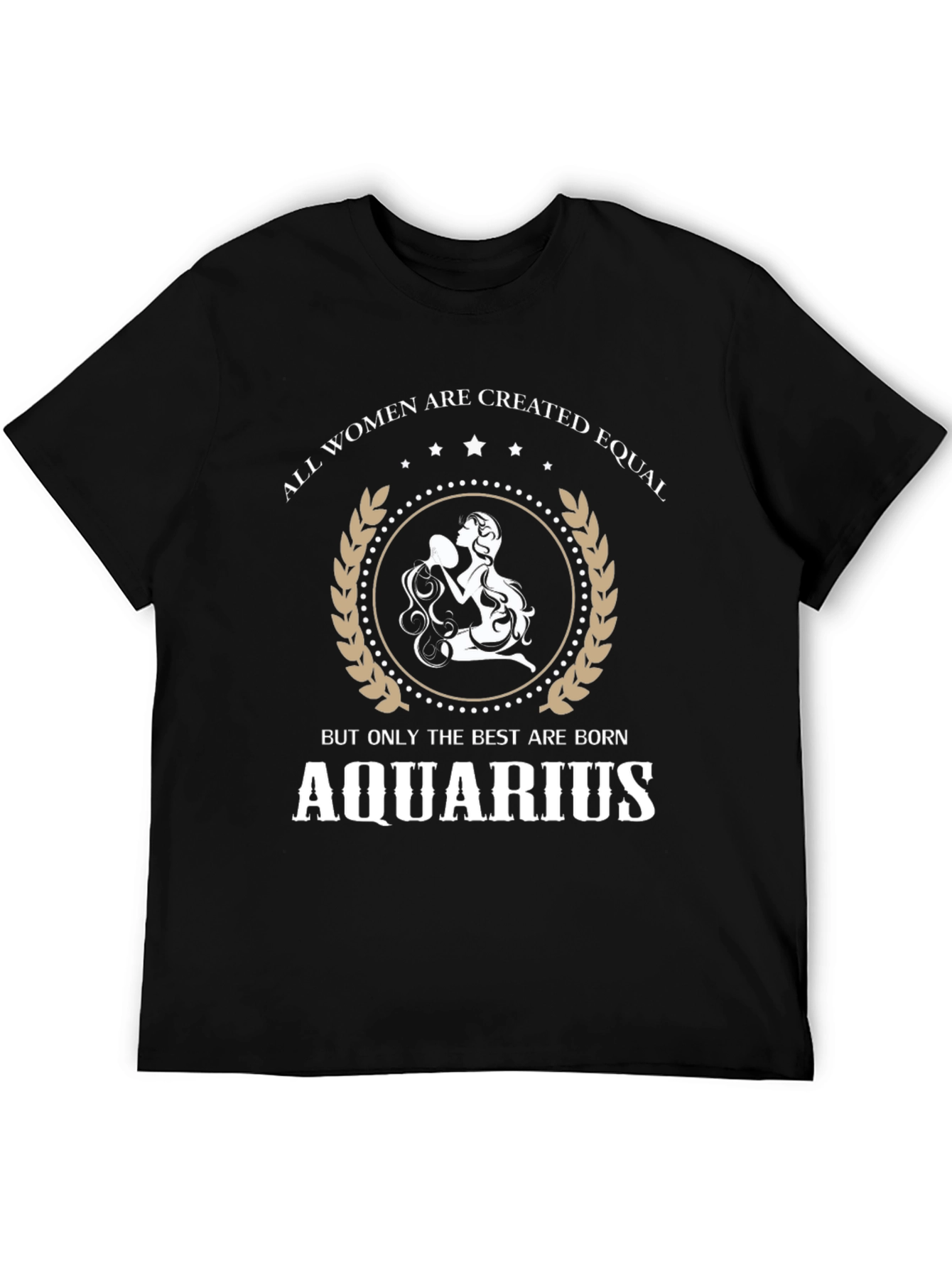 Aquarius Zodiac Womens Graphic Tee - Black