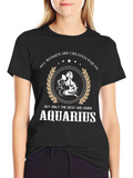 Aquarius Zodiac Womens Graphic Tee - Black