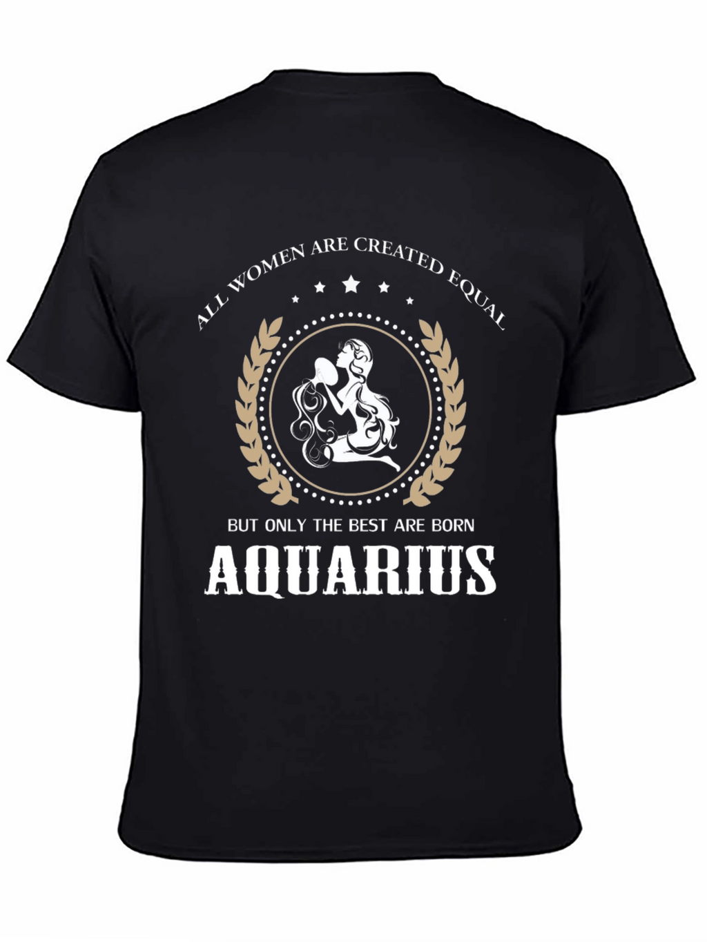 Aquarius Zodiac Womens Graphic Tee - Black