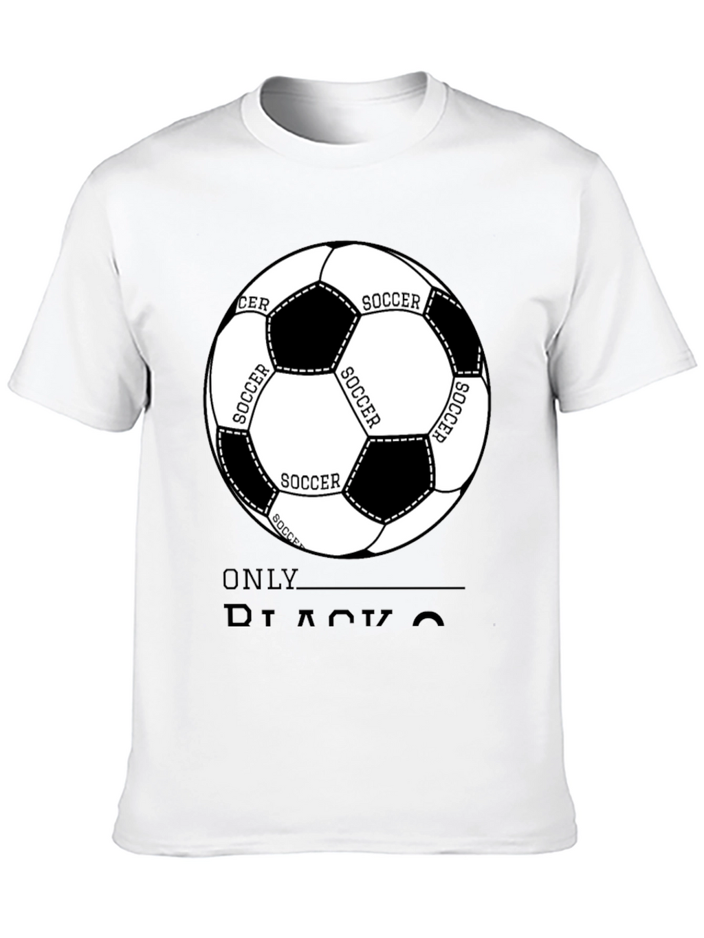 Soccer Ball Graphic Black T-Shirt - Casual Style