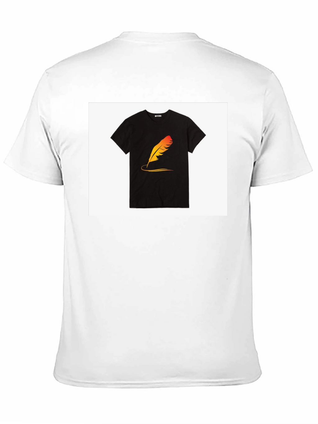 Stylish Black T-Shirt with Feather Graphic