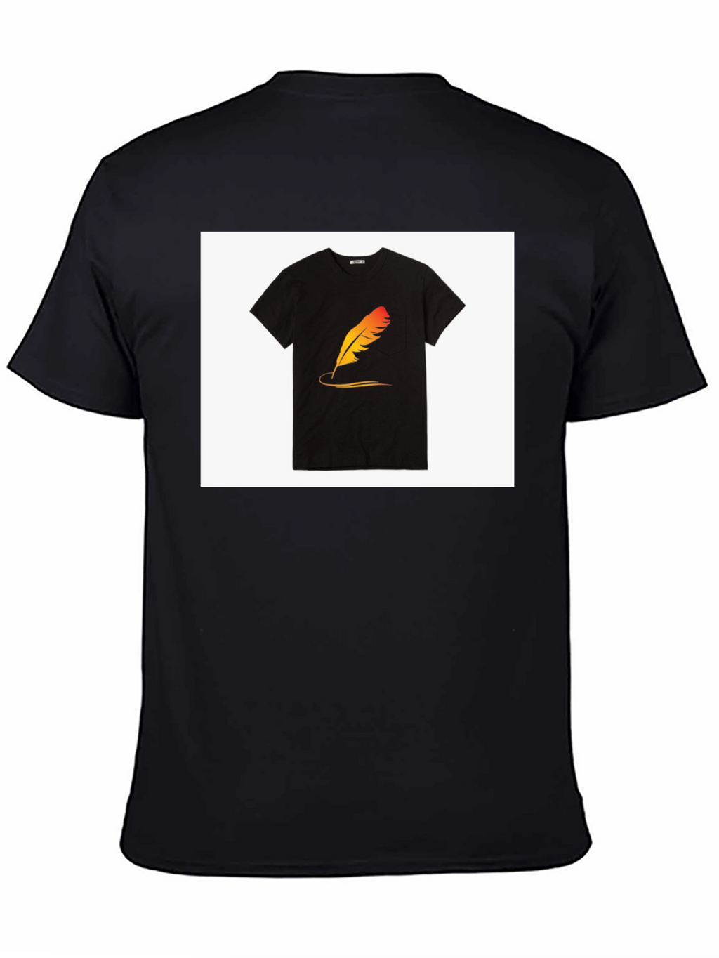 Stylish Black T-Shirt with Feather Graphic