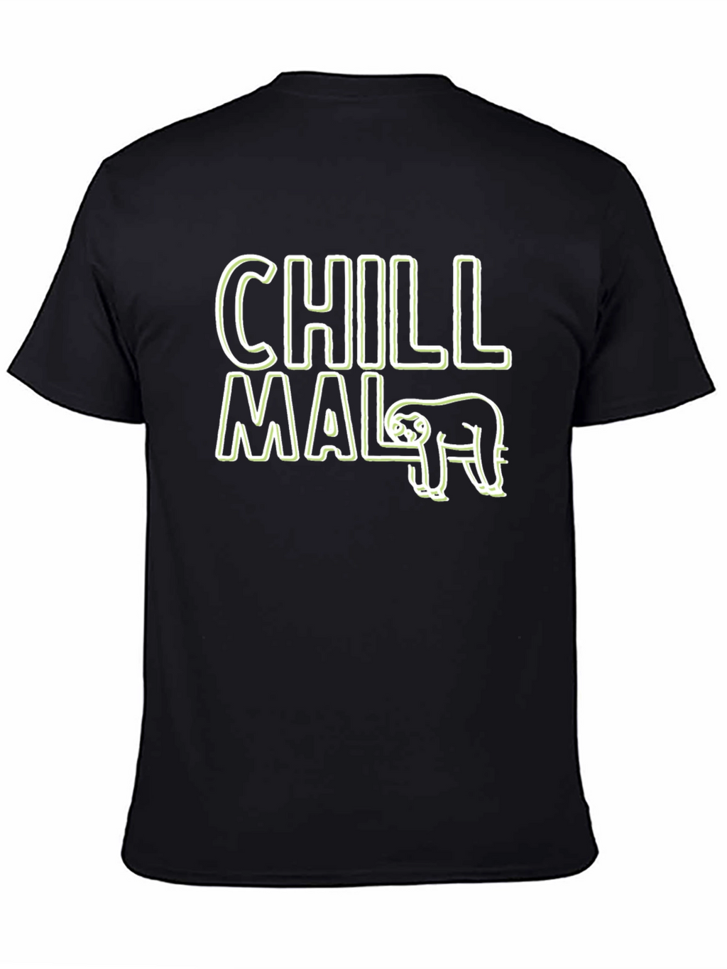 Chill Mal Sloth Graphic Black T-Shirt