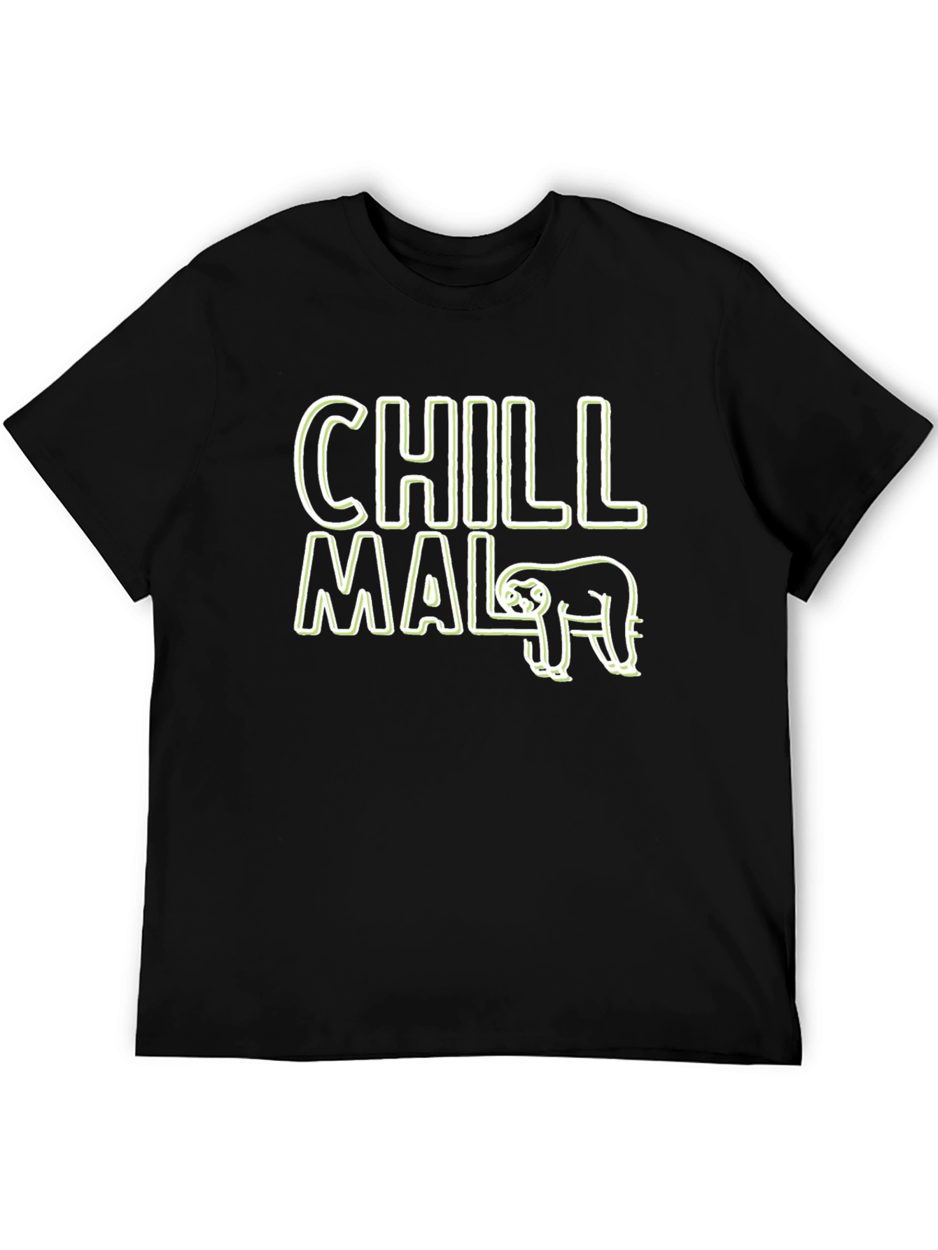 Chill Mal Sloth Graphic Black T-Shirt