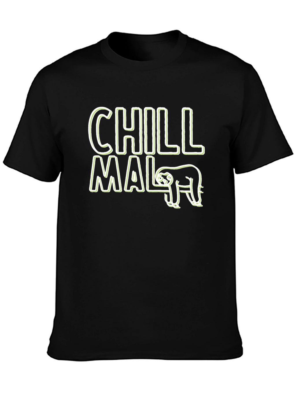 Chill Mal Sloth Graphic Black T-Shirt