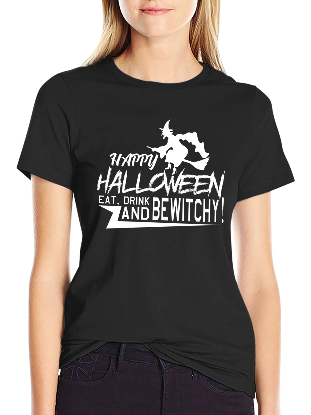 Happy Halloween Witch Graphic T-Shirt