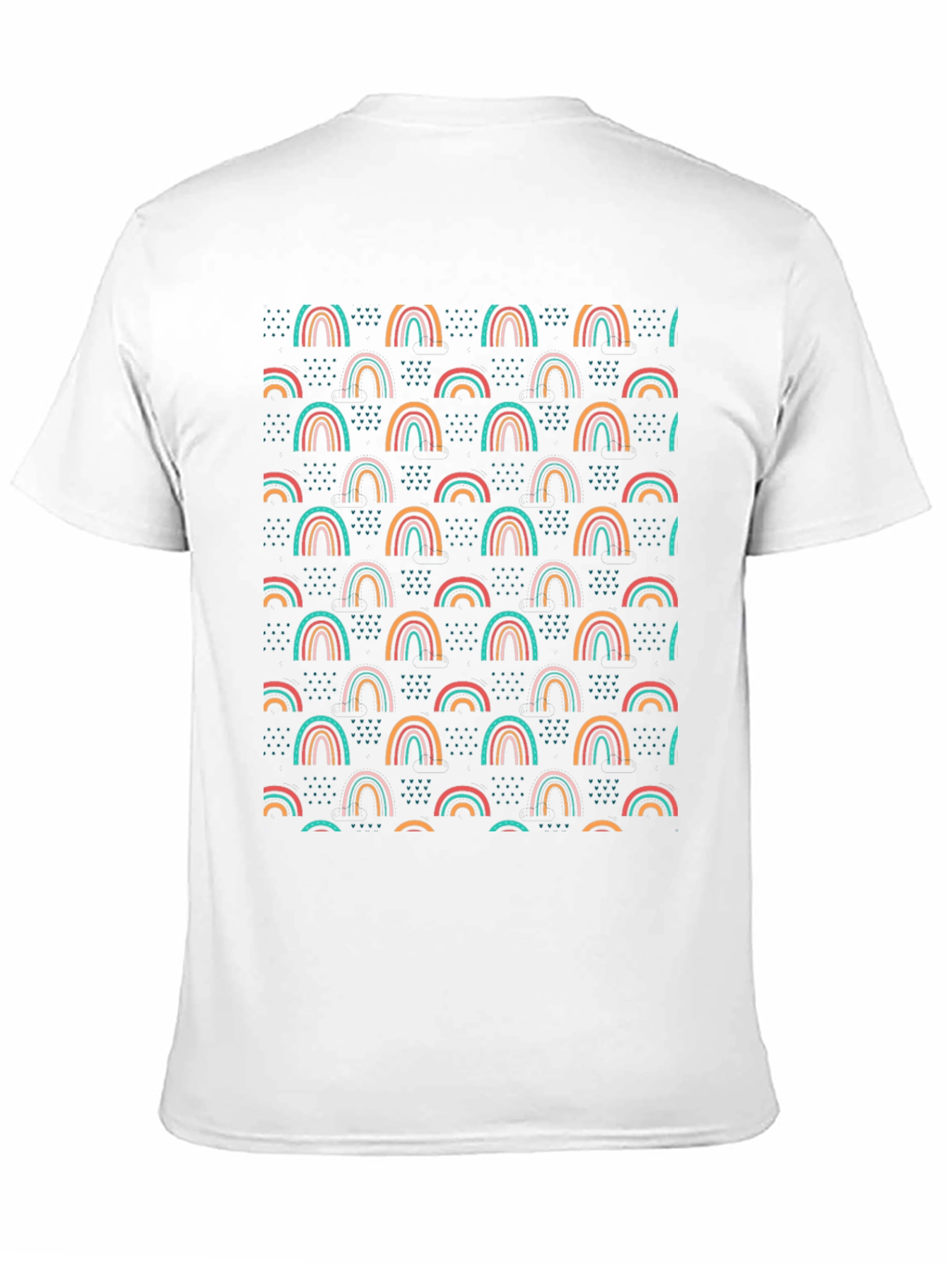 Rainbow Pattern Black T-Shirt - Unique Design