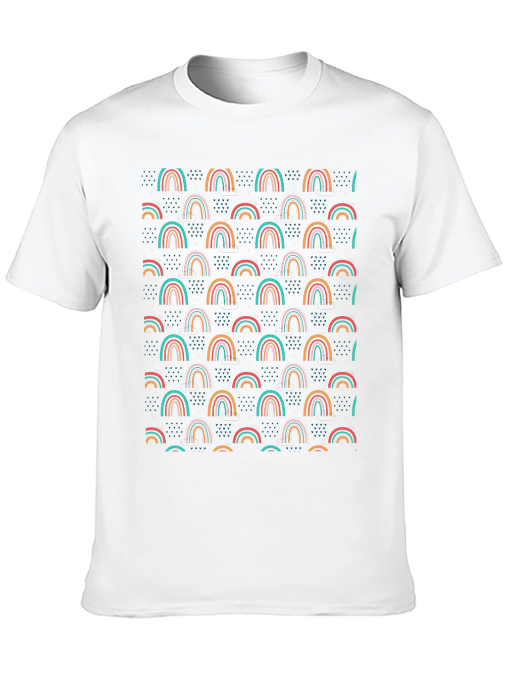 Rainbow Pattern Black T-Shirt - Unique Design
