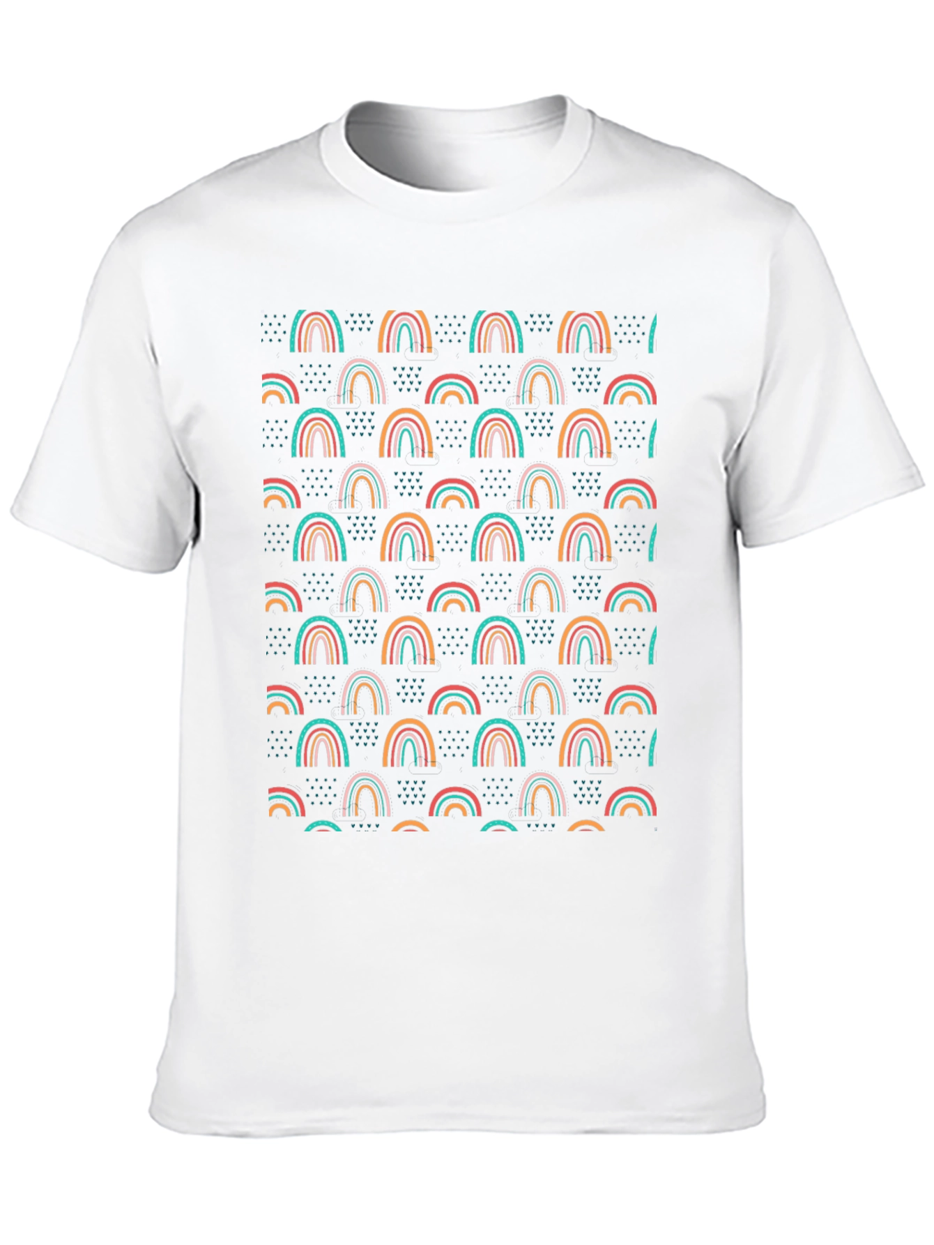 Rainbow Pattern Black T-Shirt - Unique Design