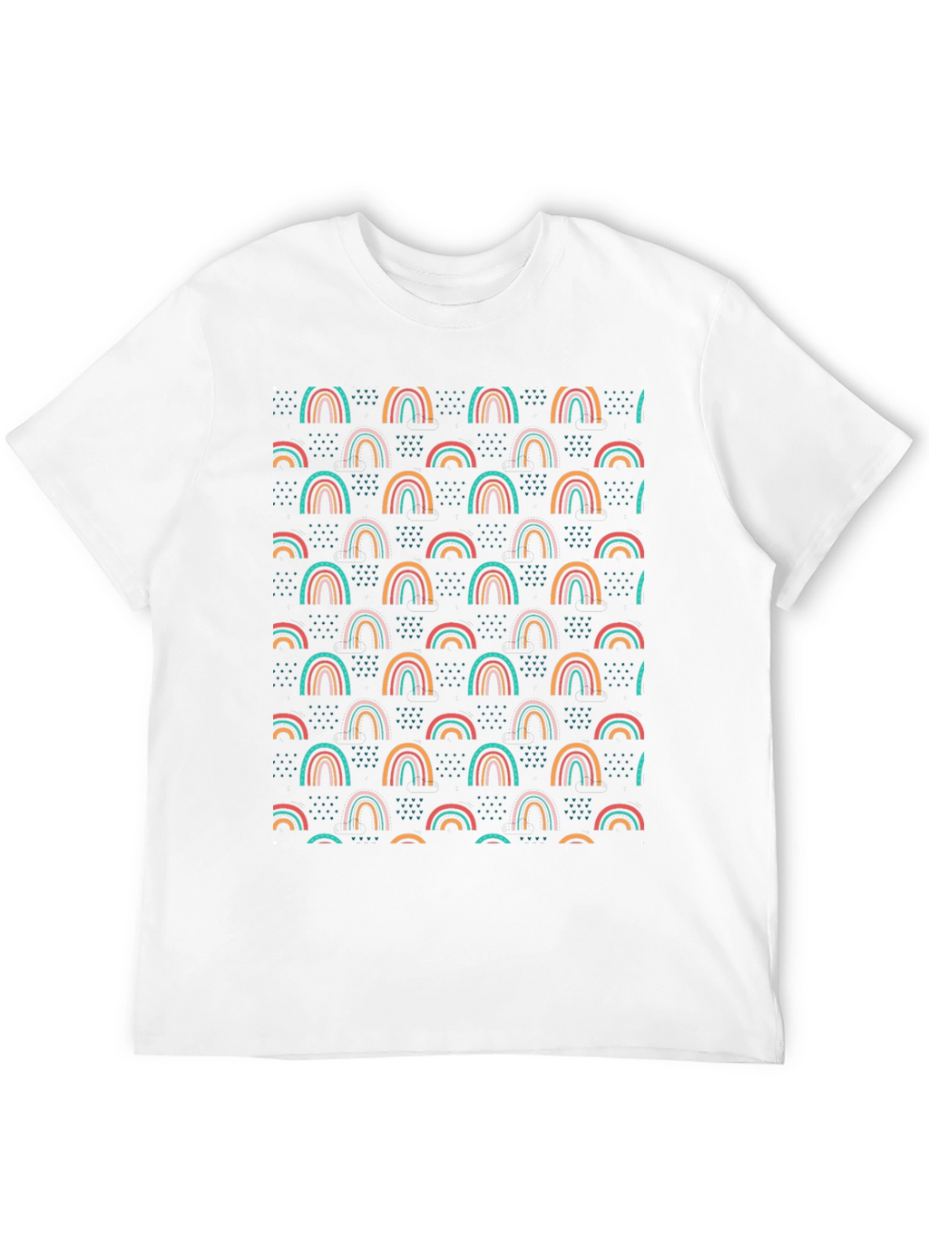 Rainbow Pattern Black T-Shirt - Unique Design