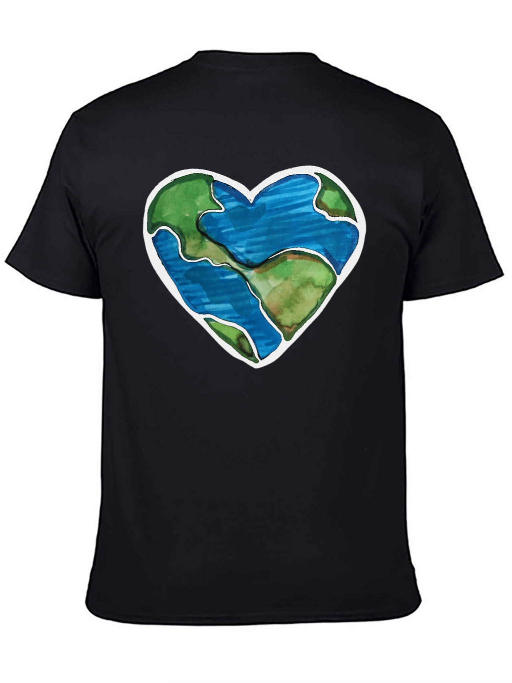 Earth Heart Graphic T-Shirt - Black Crew Neck