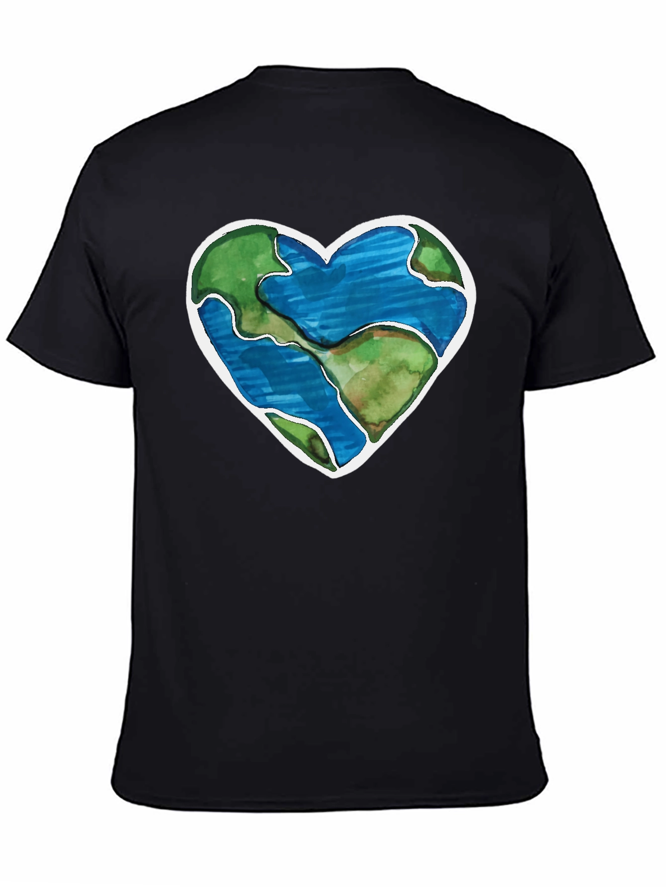 Earth Heart Graphic T-Shirt - Black Crew Neck