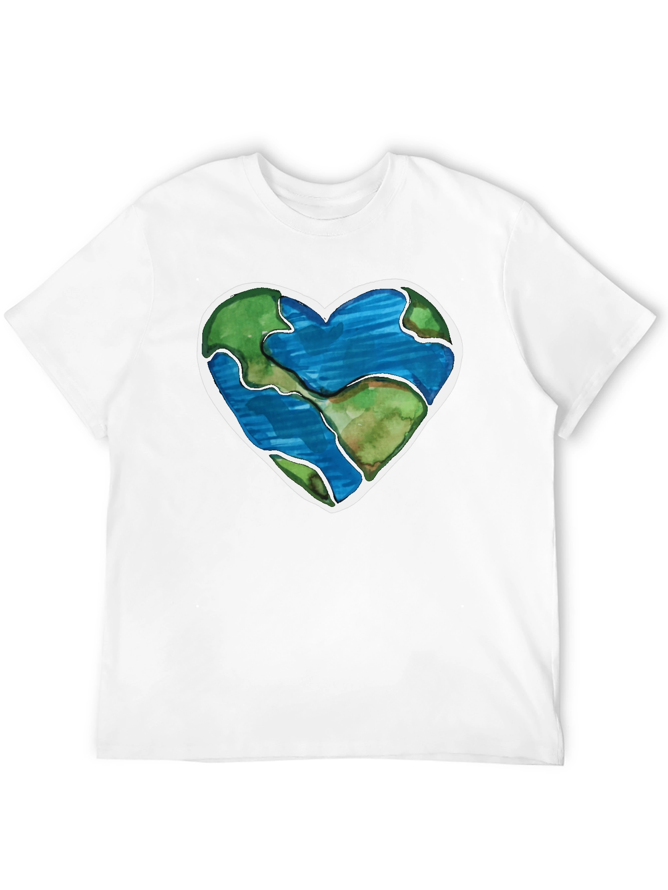 Earth Heart Graphic T-Shirt - Black Crew Neck