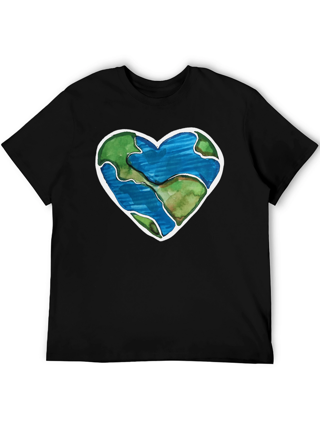 Earth Heart Graphic T-Shirt - Black Crew Neck