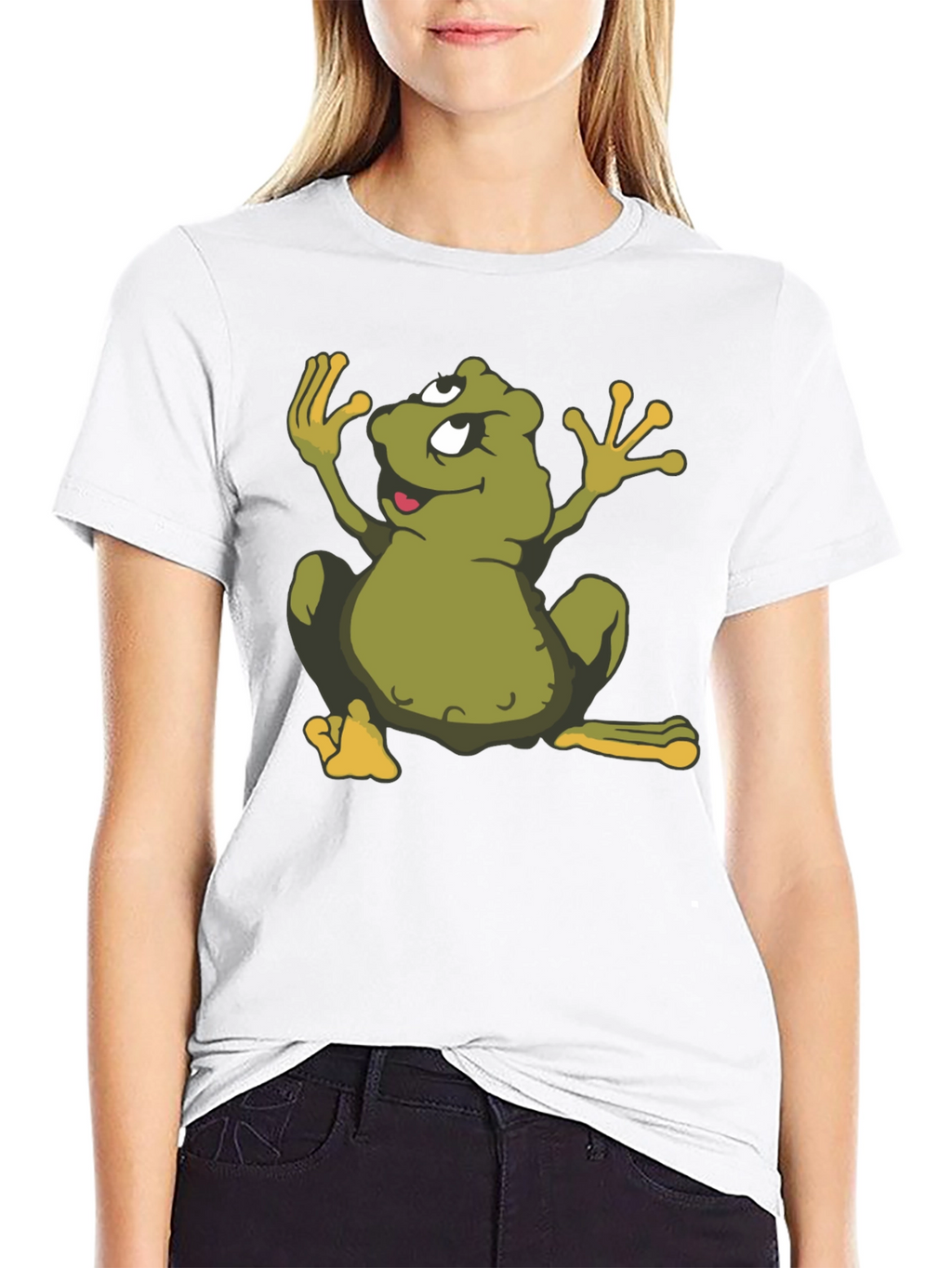 Cartoon Frog Black T-Shirt - Funky Graphic Tee