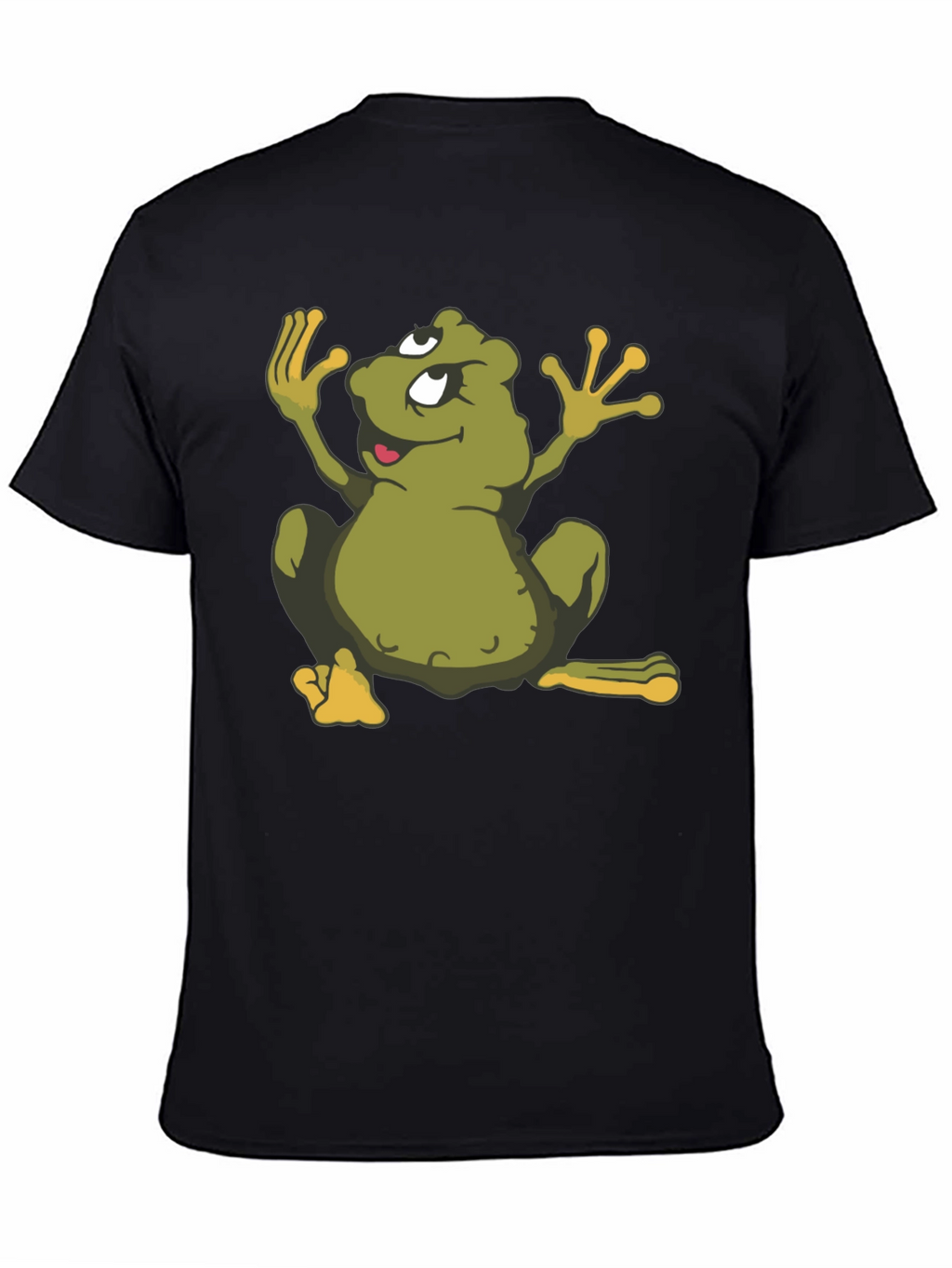 Cartoon Frog Black T-Shirt - Funky Graphic Tee