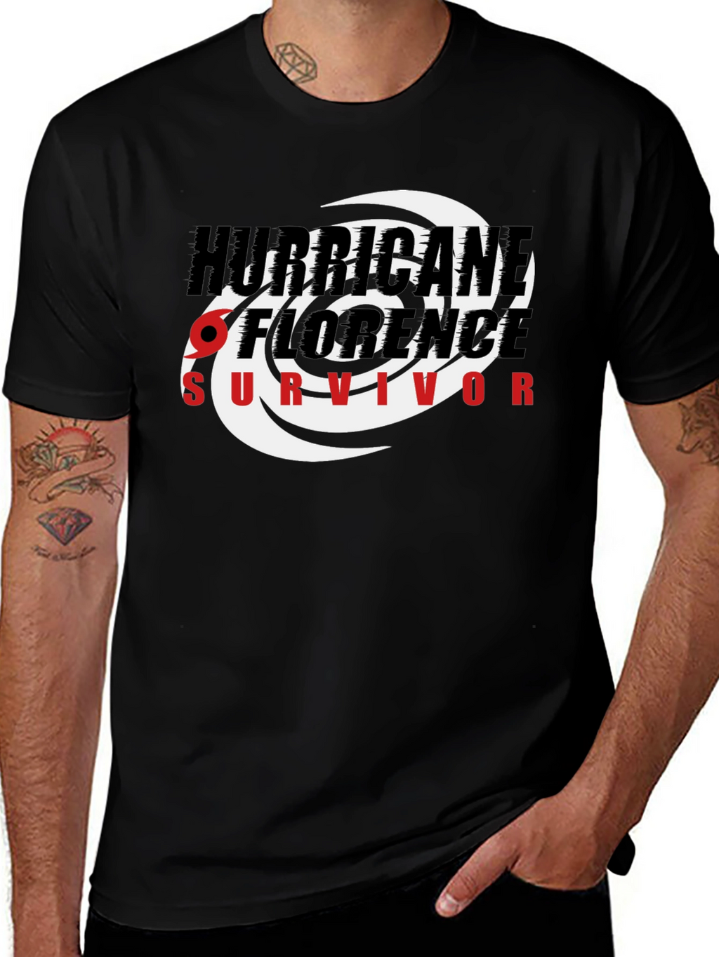 Hurricane Florence Survivor Black T-Shirt