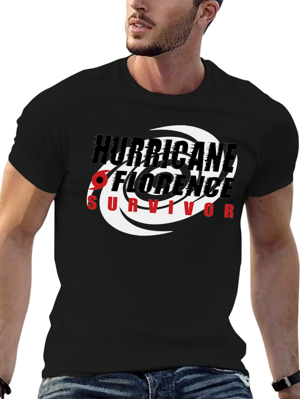 Hurricane Florence Survivor Black T-Shirt