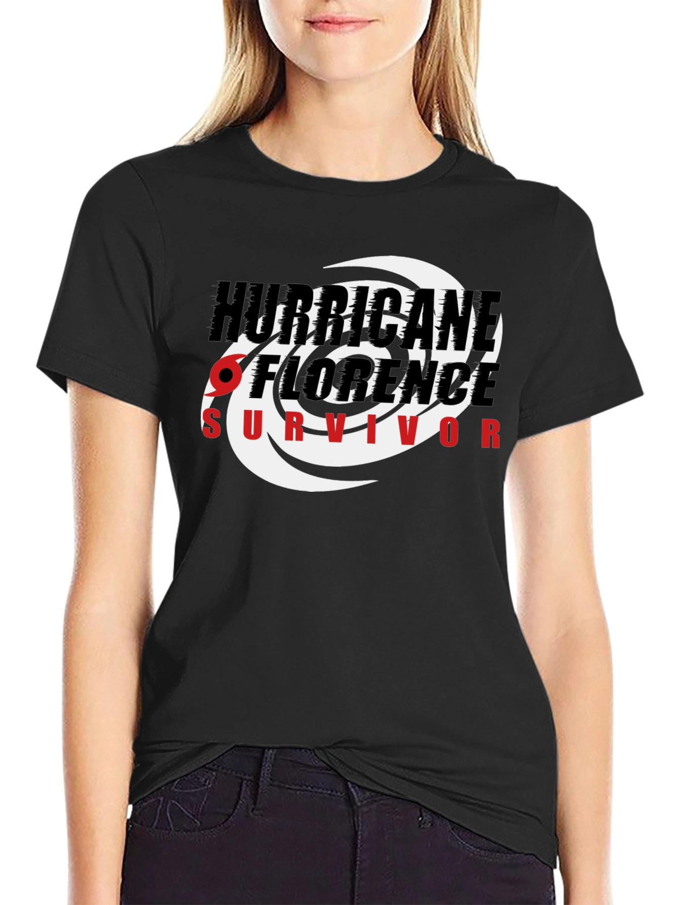 Hurricane Florence Survivor Black T-Shirt