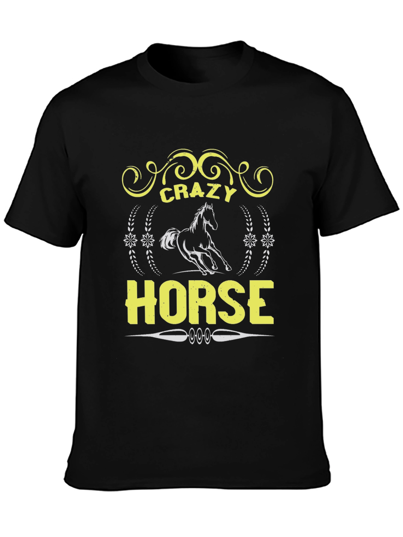 Crazy Horse Graphic Tee - Unisex Black T-Shirt