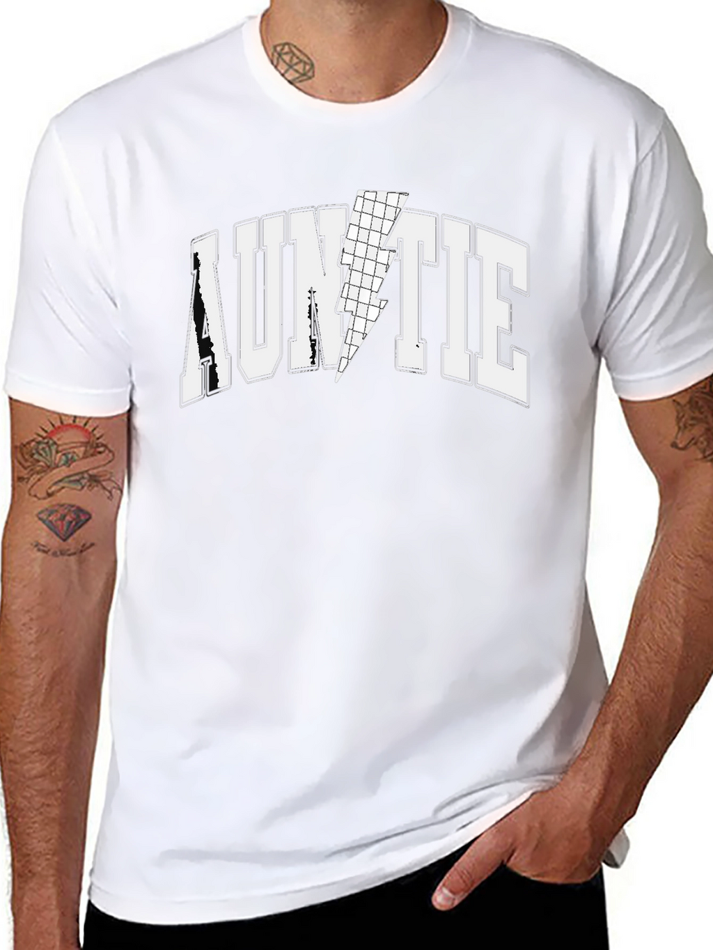 Auntie Lightning Bolt Graphic Tee - Black